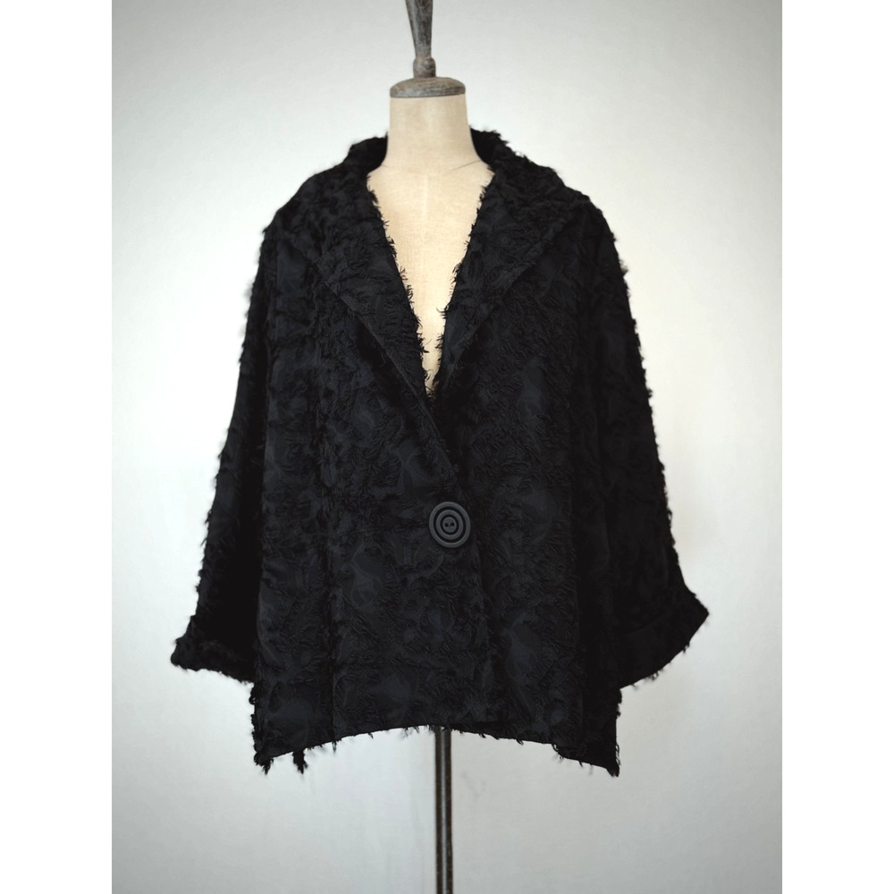 Moonlight Black Textured Art To Wear Jacket Fun Details Womens XXL #1-0161 USA